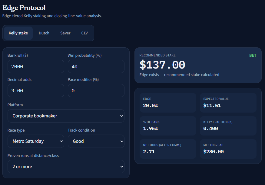 Edge Protocol staking screen